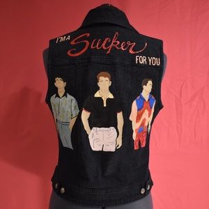 Handpainted Jonas Brothers One of aKind Denim Vest